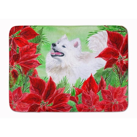 Carolines Treasures Samoyed Poinsettas Machine Washable Memory Foam Mat CK1339RUG
